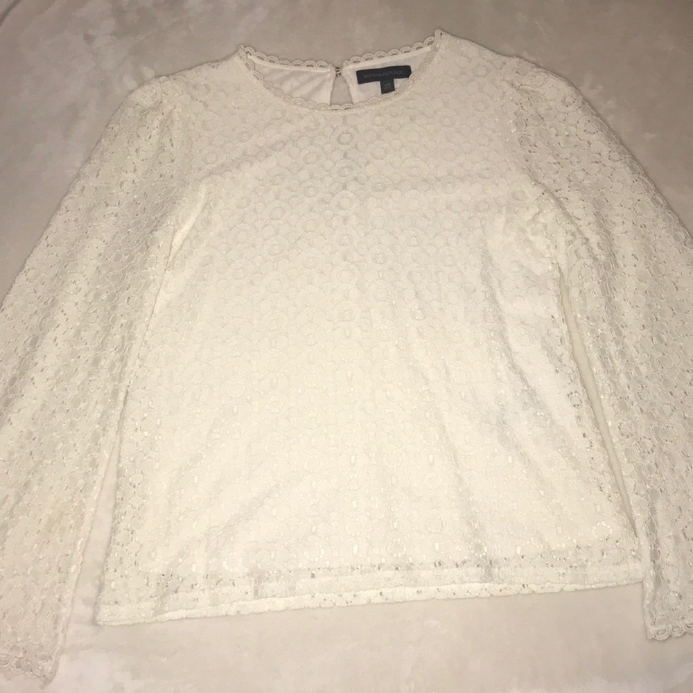 Banana republic lace long sleeve shirt